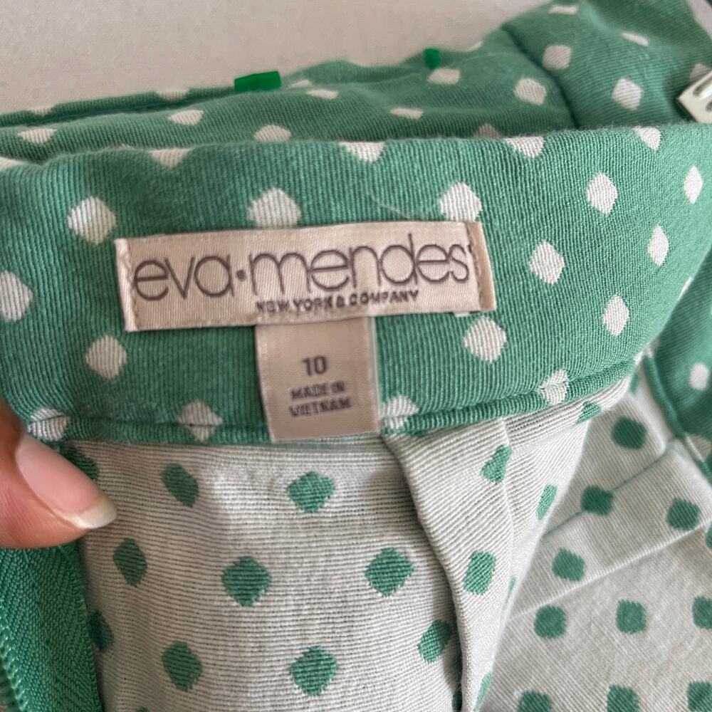 Eva Mendes Green Polka Dot Skirt - Retro Cottagecore Aesthetic Size:8 - Picture 5 of 8
